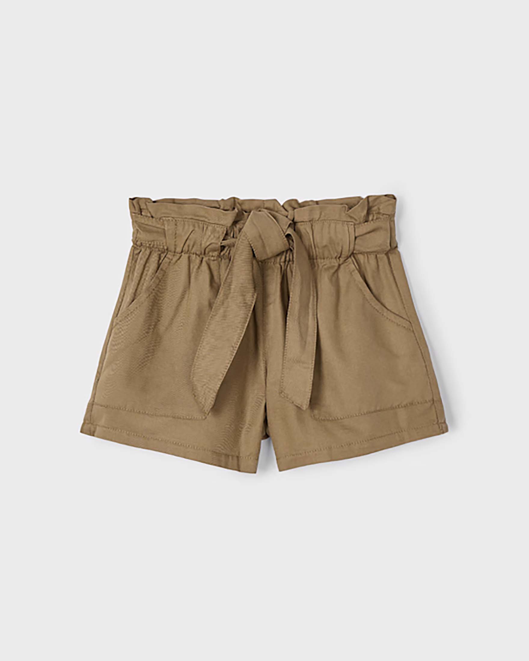 Short color fango in misto cotone e lyocell