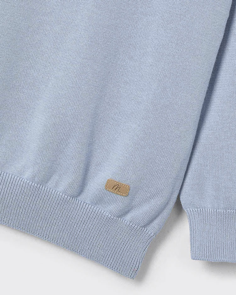 Maglioncino Mayoral azzurro girocollo in puro cotone image
