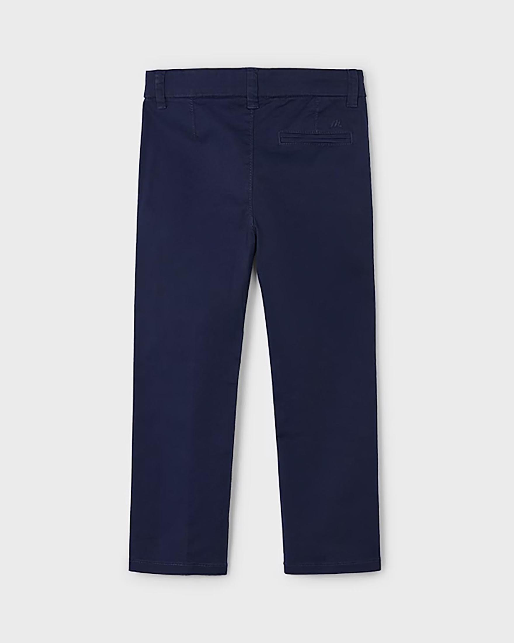 Pantalone chino Mayoral blu in gabardina di cotone stretch image