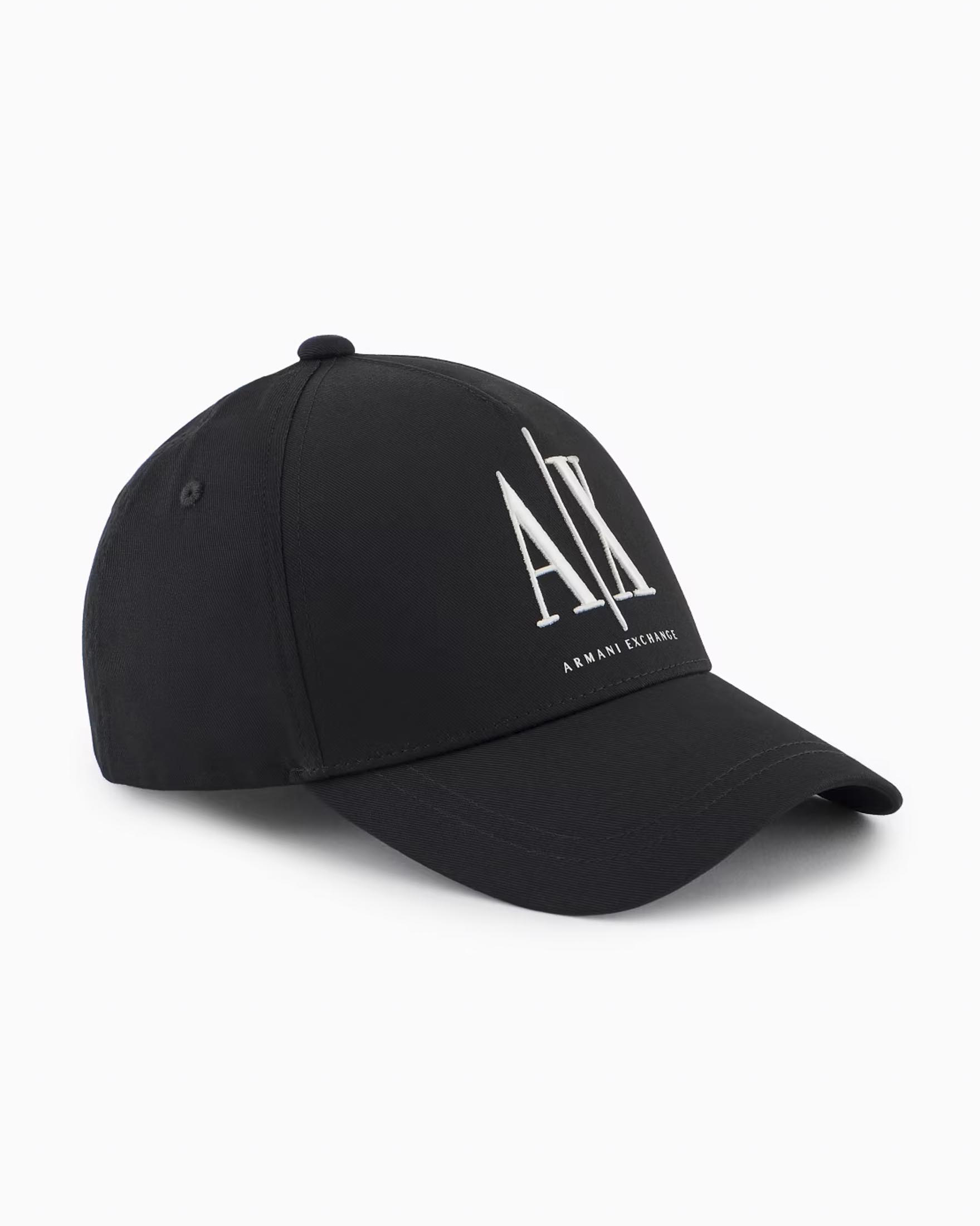 Berretto baseball Exchange nero con frontino e logo AX
