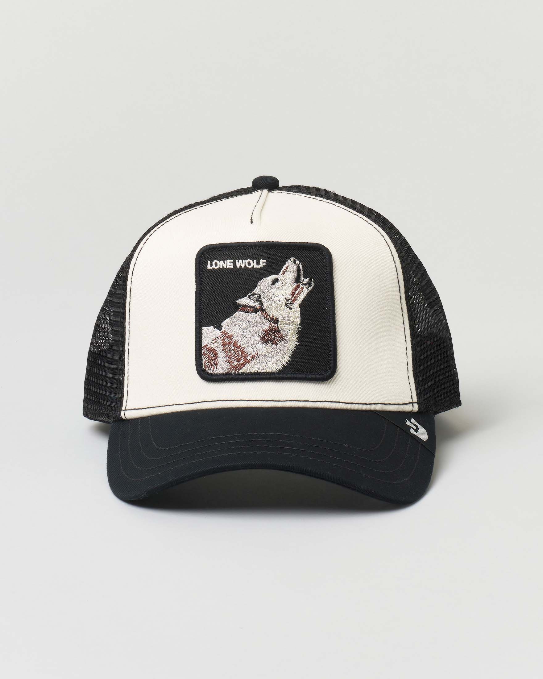 Berretto The Queen trucker bianco con frontino nero e patch ape