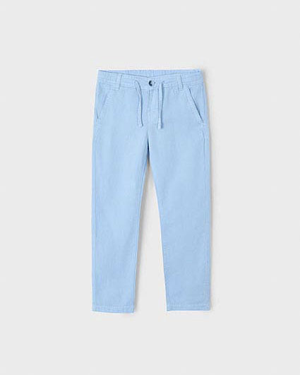 Pantalaccio azzurro in misto cotone e lino