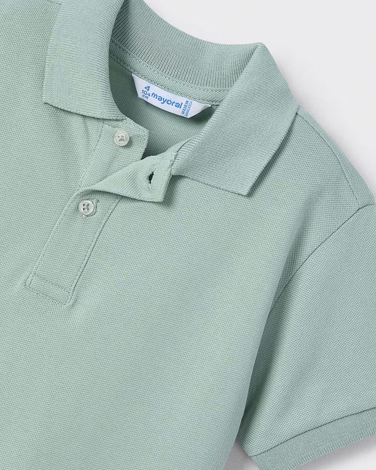 Polo Mayoral color salvia mezza manica in puro cotone image