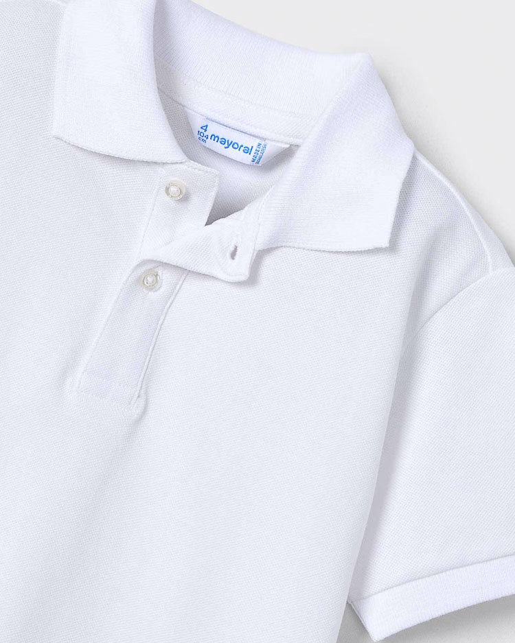 Polo bianca Mayoral mezza manica in puro cotone image