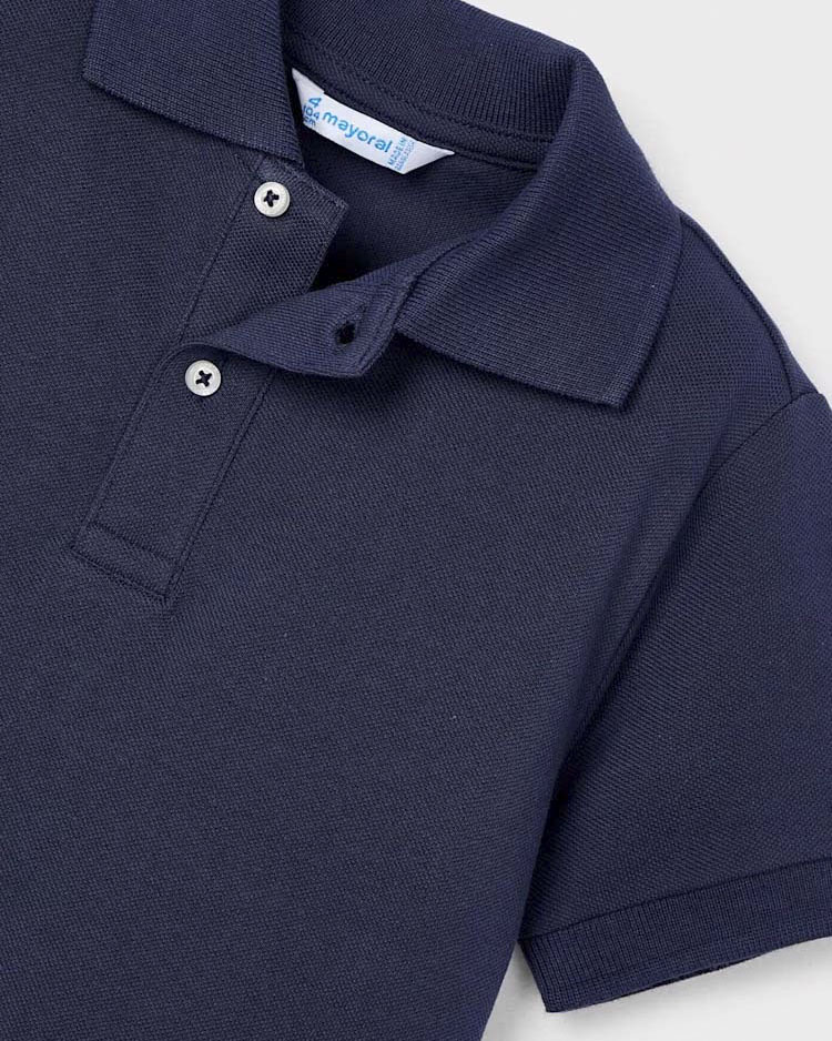 Polo blu Mayoral mezza manica in puro cotone image