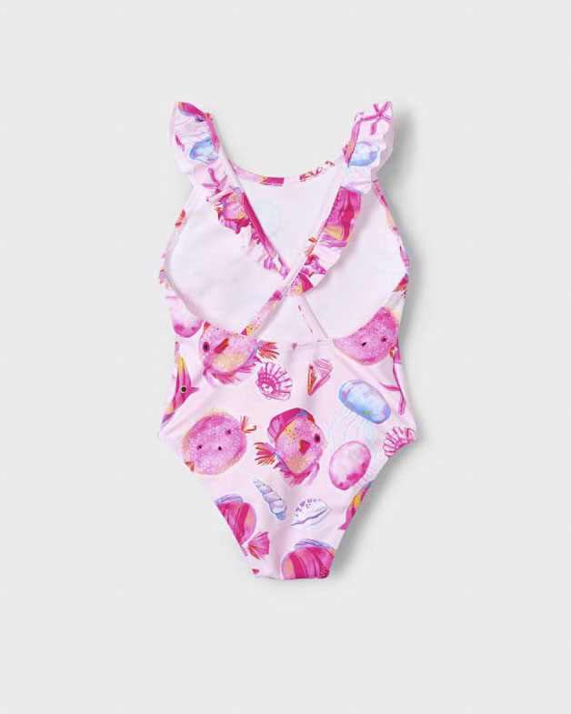 Costume intero Mayoral rosa con fantasia pesci image