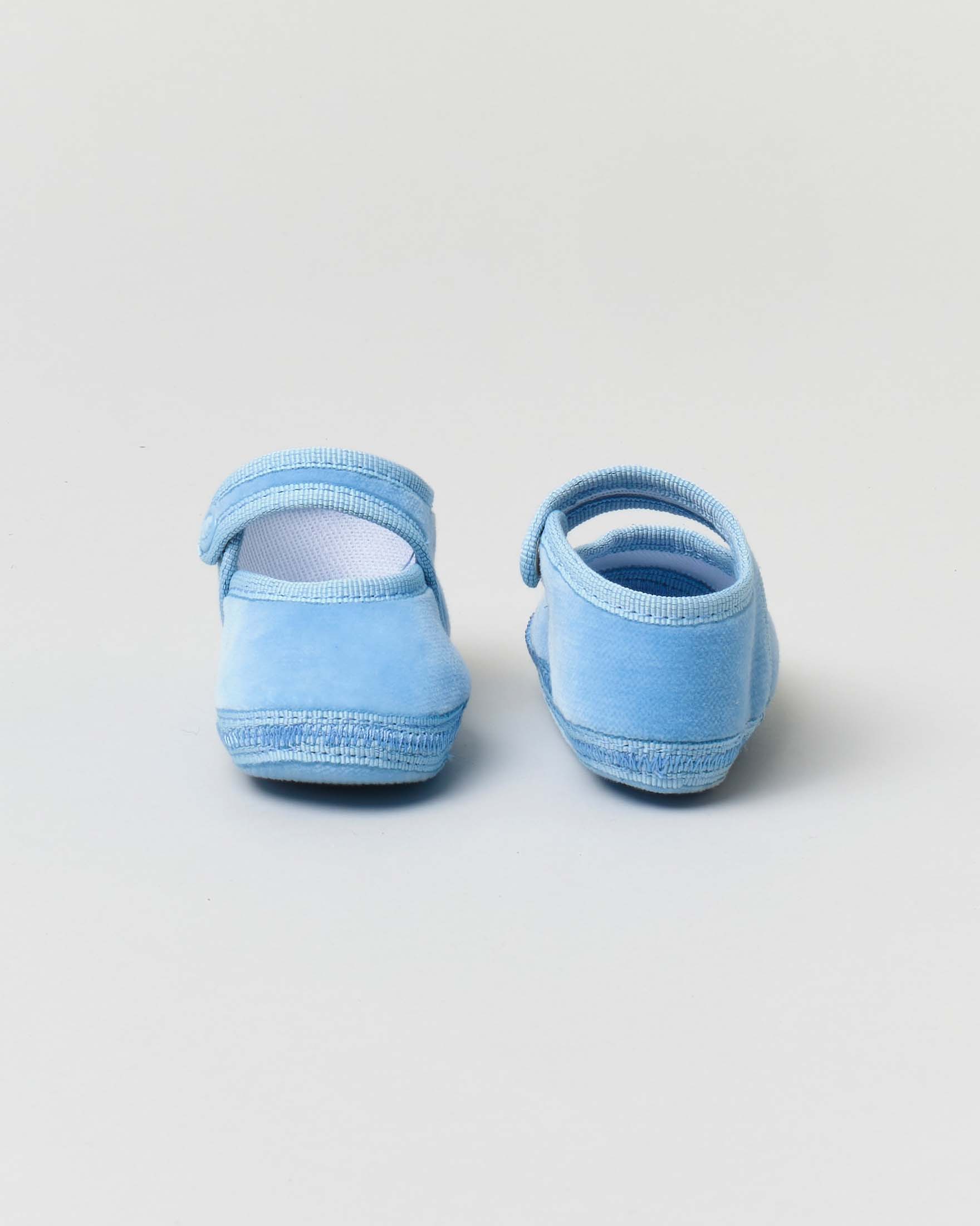 Baby friulane Le Papù in velluto azzurro image