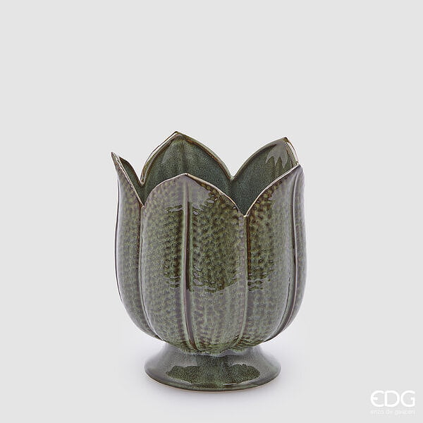 Vaso in Ceramica Freaky Tulip Verde d.16 h.19 Edg
