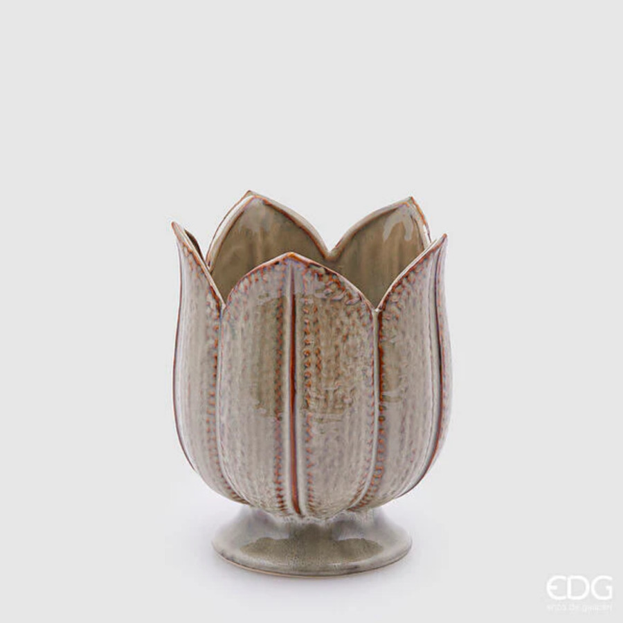 Vaso in Ceramica Freaky Tulip Grigio d.16 h.19 Edg