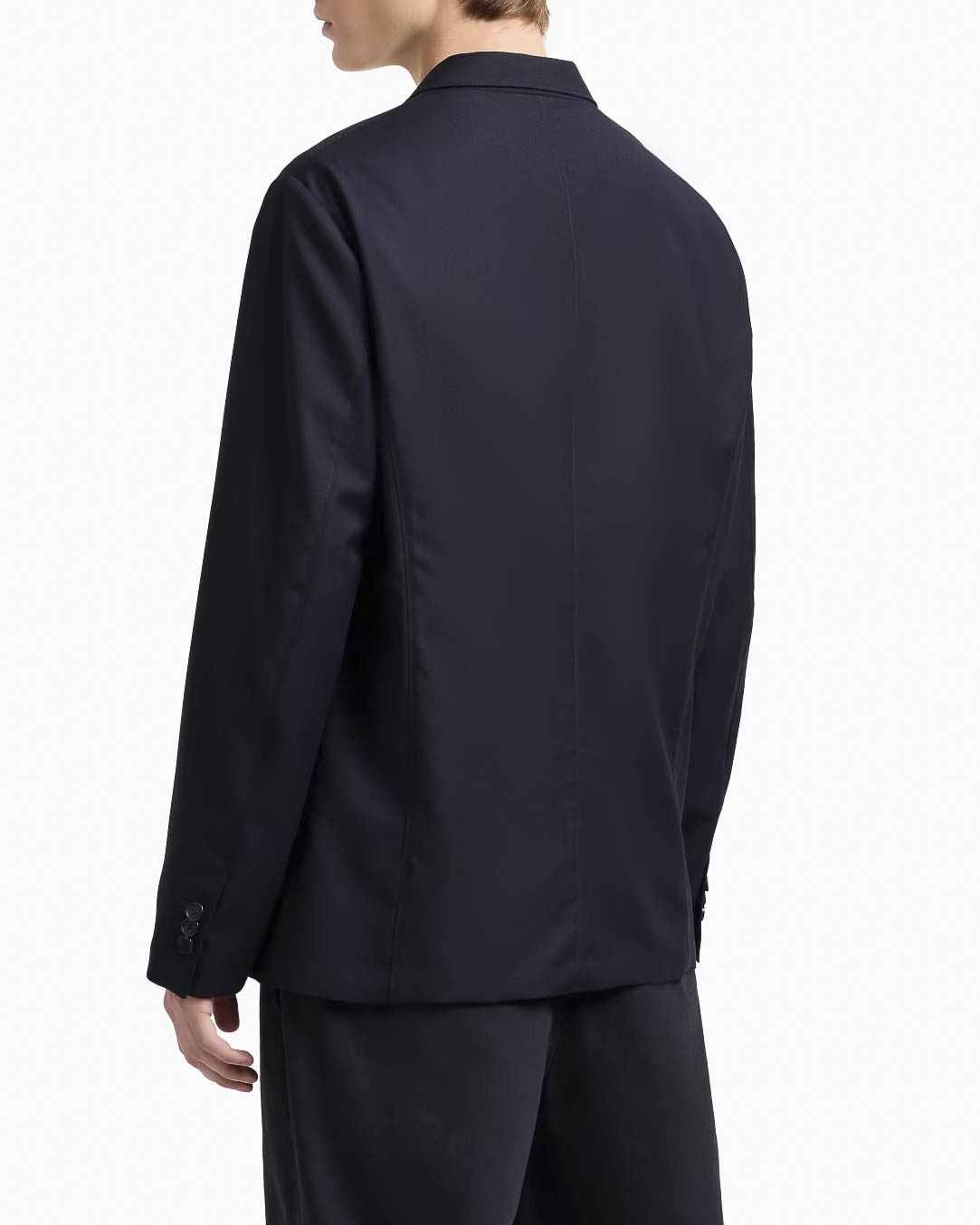 Blazer blu a due bottoni in twill image