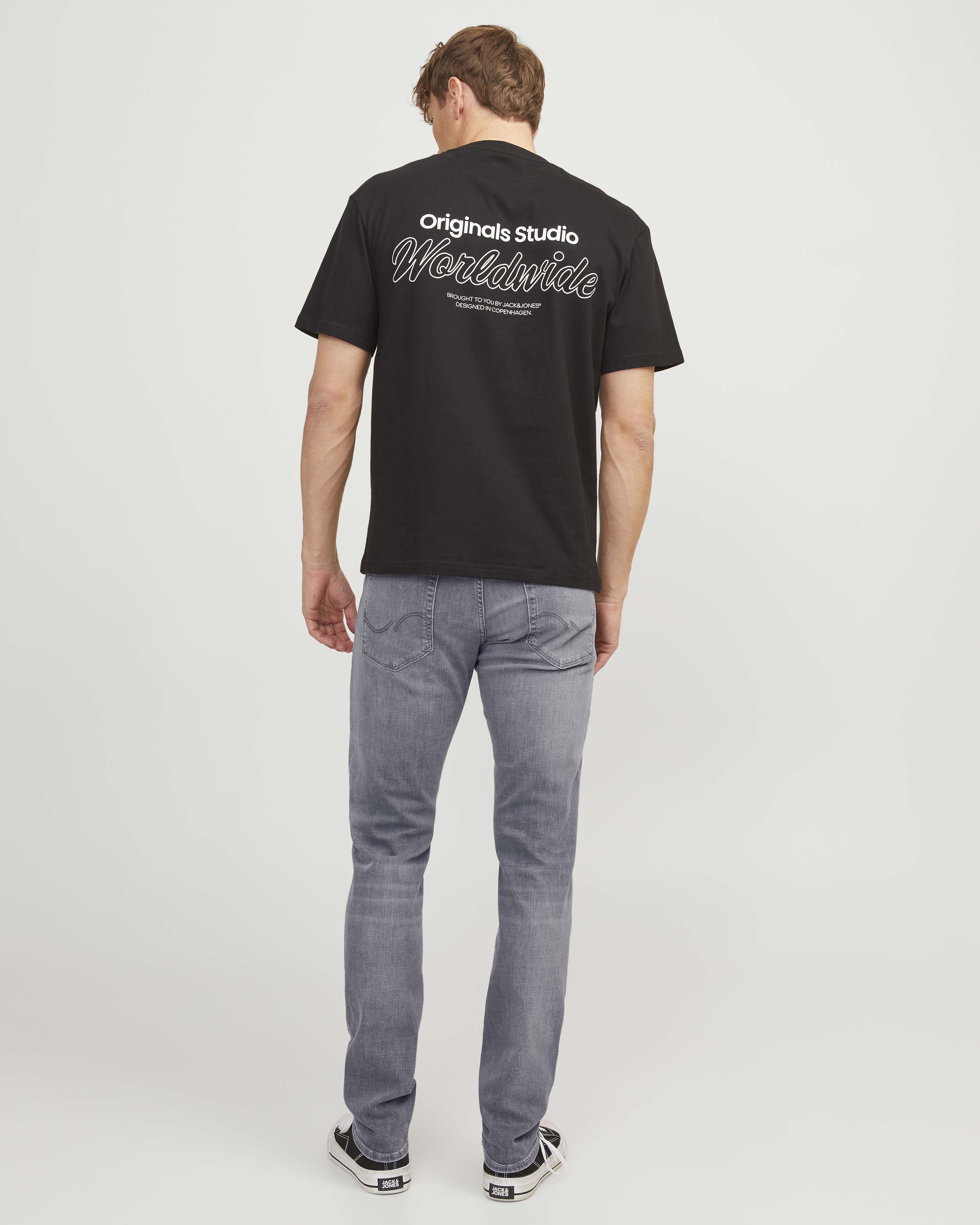 Jeans slim a vita bassa grigio in cotone stretch stone washed con schiariture e baffature image