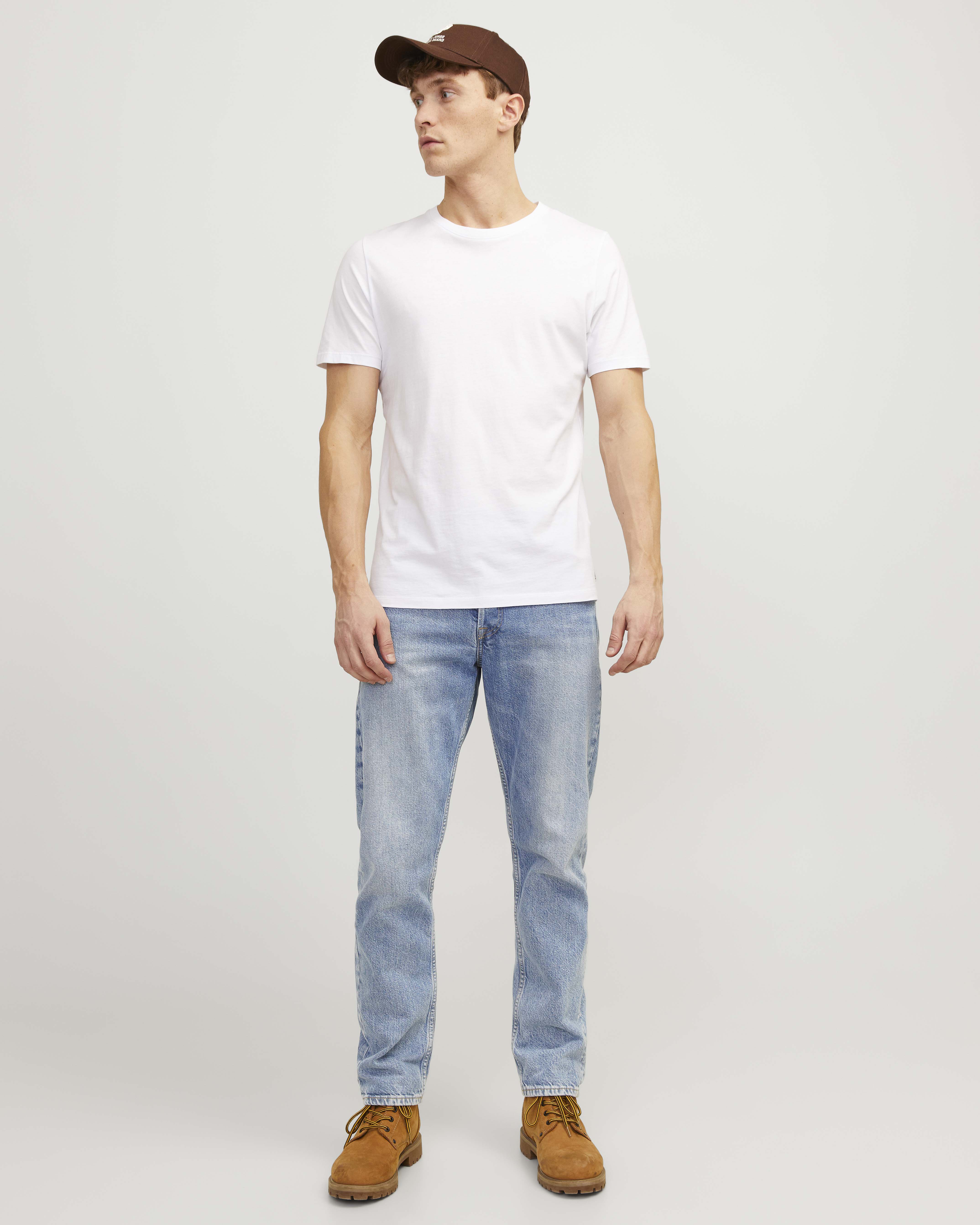 Jeans Jack & Jones relaxed-fit a vita alta in puro cotone lavaggio chiaro bleached
