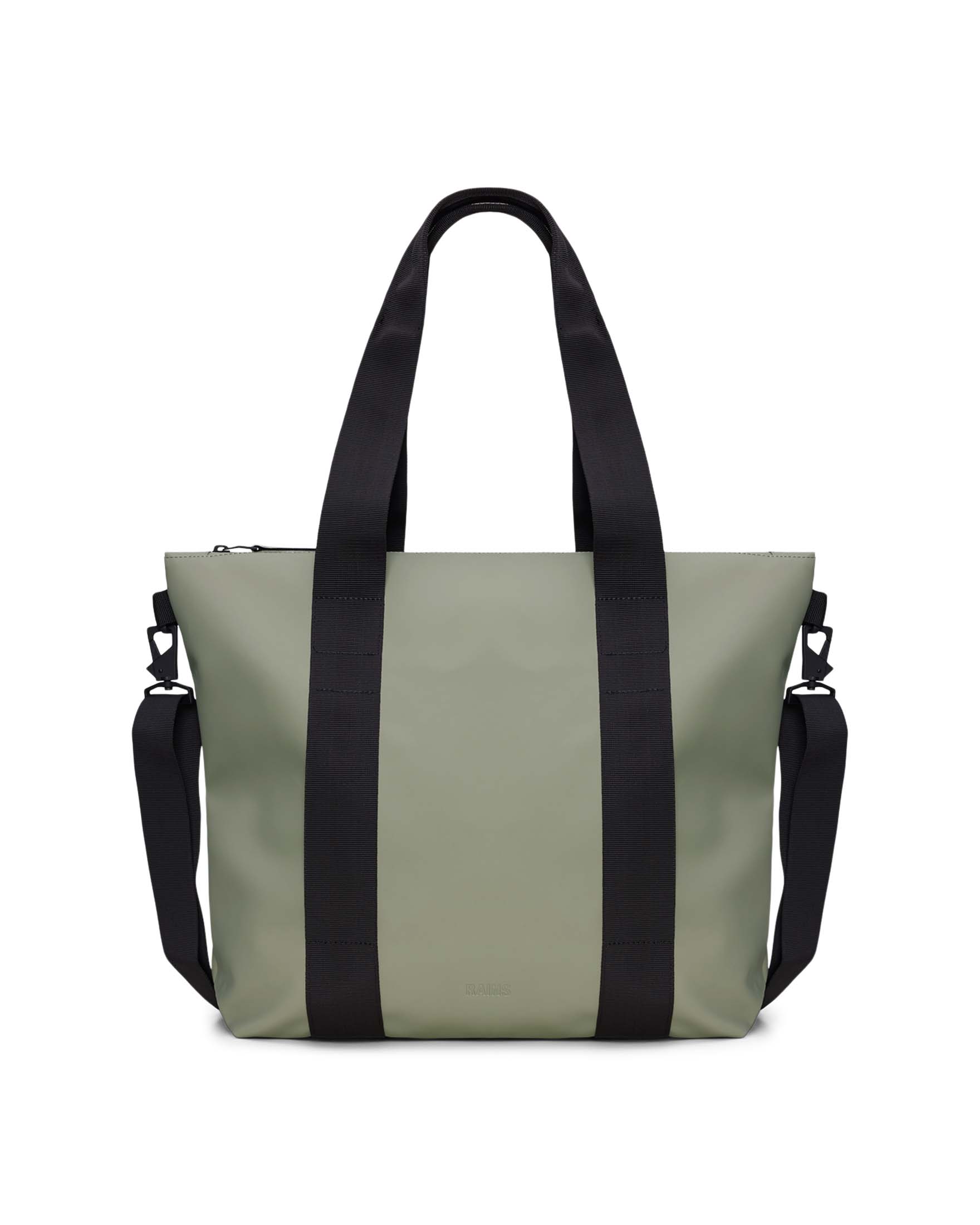 Tote Bag Mini verde salvia con manici a mano e tracolla più lunga rimovibile