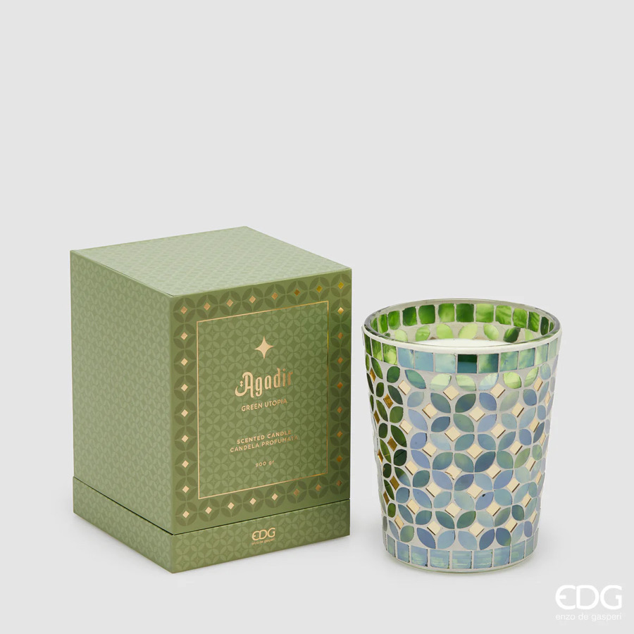 Candela Profumata Agadir Collection Green Utopia d.13 h.16 900g Edg