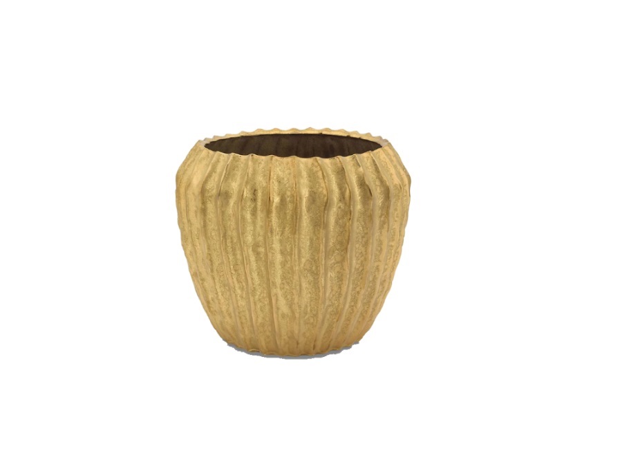 Vaso in Ceramica Cachepot Solchi M Oro d.17 h.14