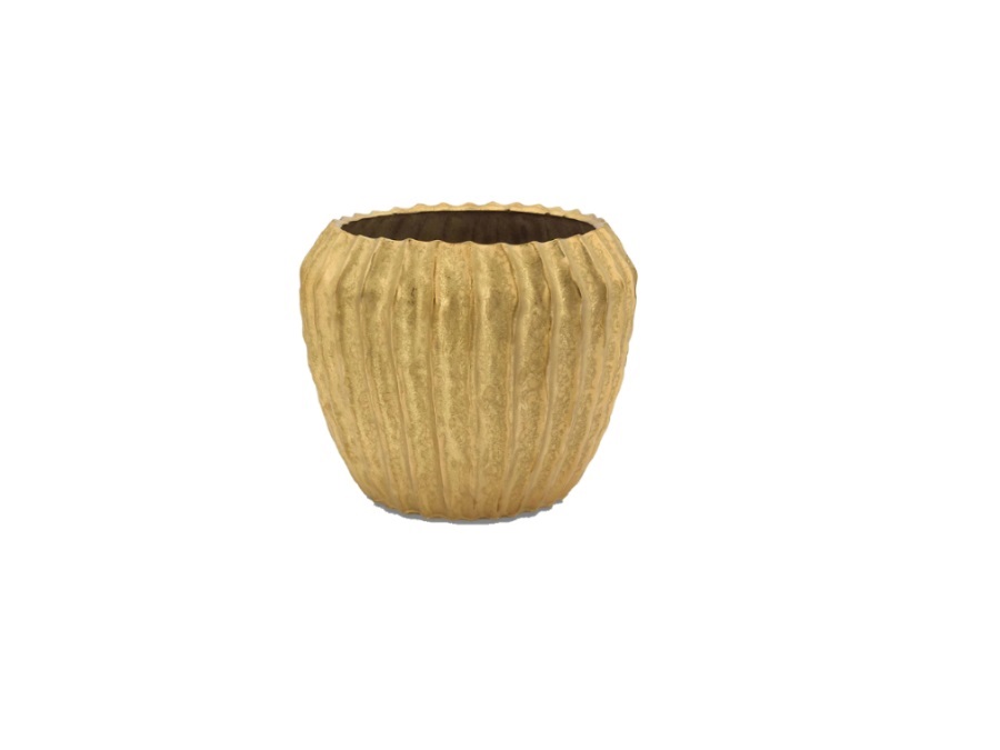 Vaso in Ceramica Cachepot Solchi S Oro d.12,5 h.10