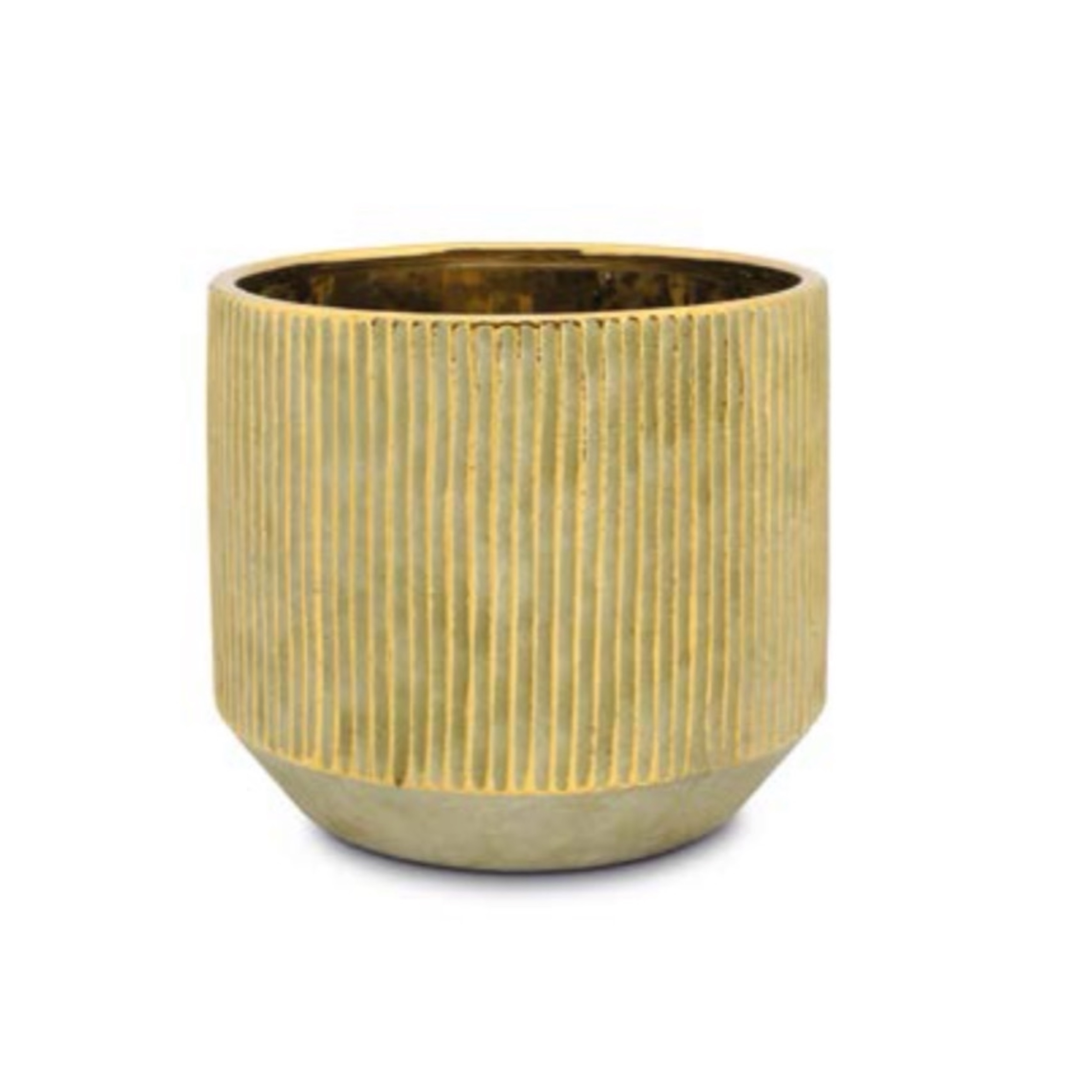 Vaso in Ceramica Cachepot Mida L Oro d.23 h.20
