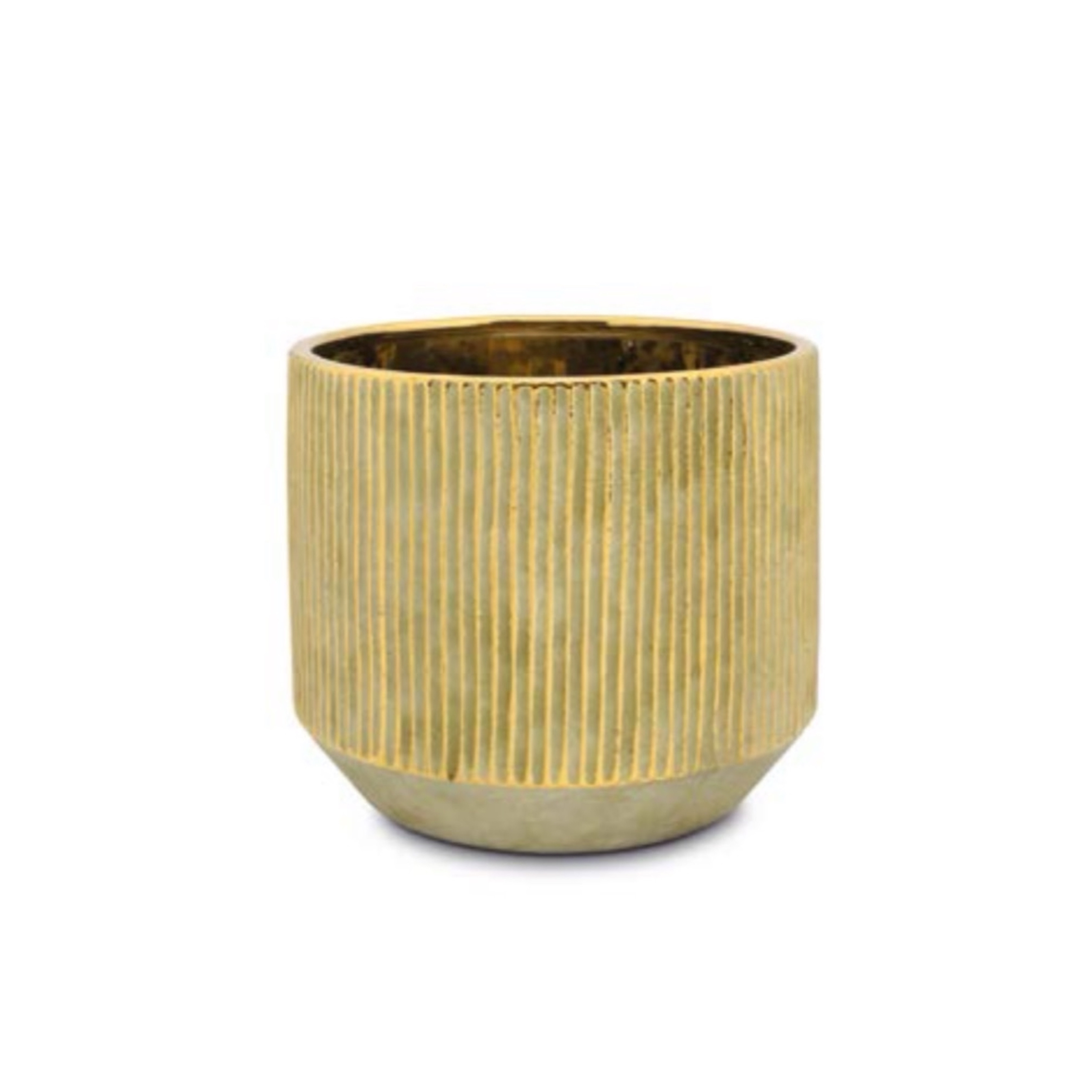 Vaso in Ceramica Cachepot Mida M Oro d.19 h.17