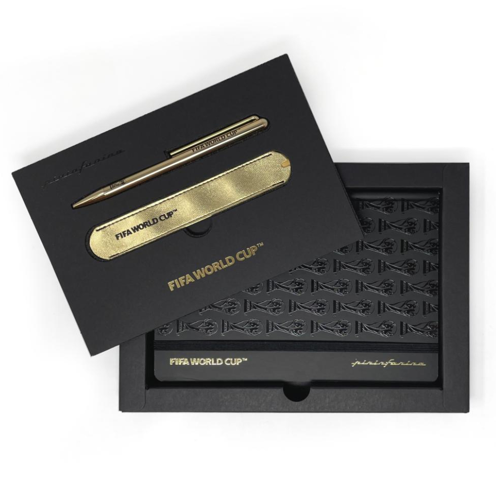 Pininfarina Writing Set Fifa World Cup – Taccuino in Carta di Roccia + Grafeex Ballpoint Gold Plated con Astuccio Coordinato