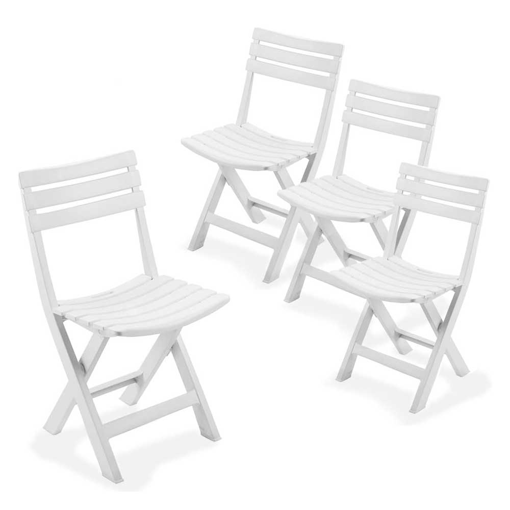 Progarden 4 Sedie Birki Richiudibili In Plastica Colore Bianco