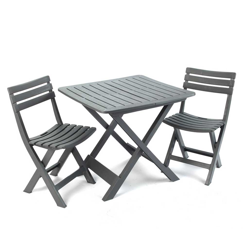 Progarden Camping Set Pieghevole In Plastica Colore Antracite