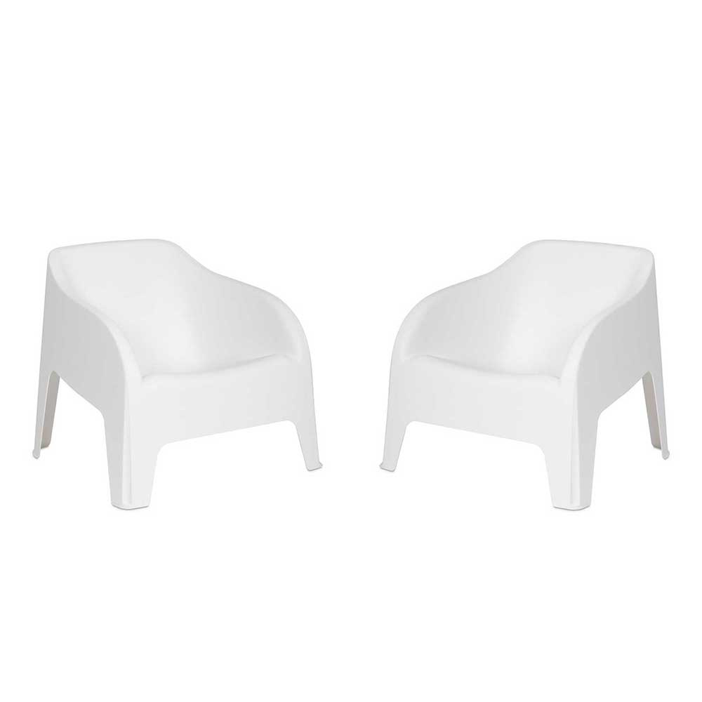 TooMax 2 Poltrone Petra In Plastica Colore Bianco 79X76,5X70H Cm