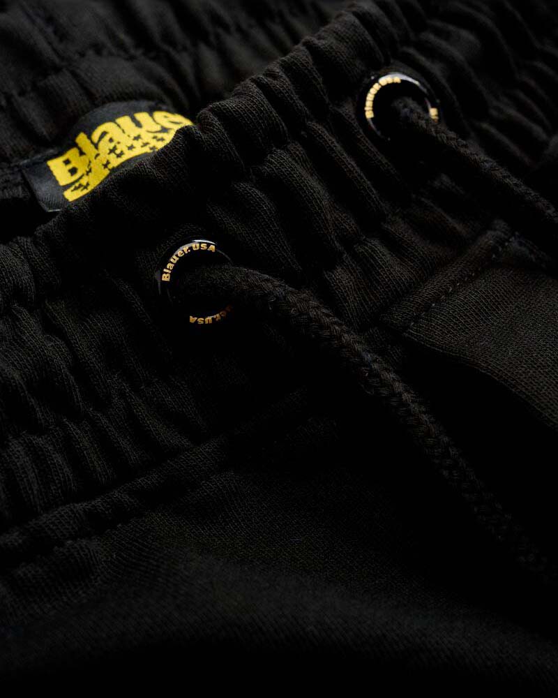 Bermuda cargo nero in felpa di cotone