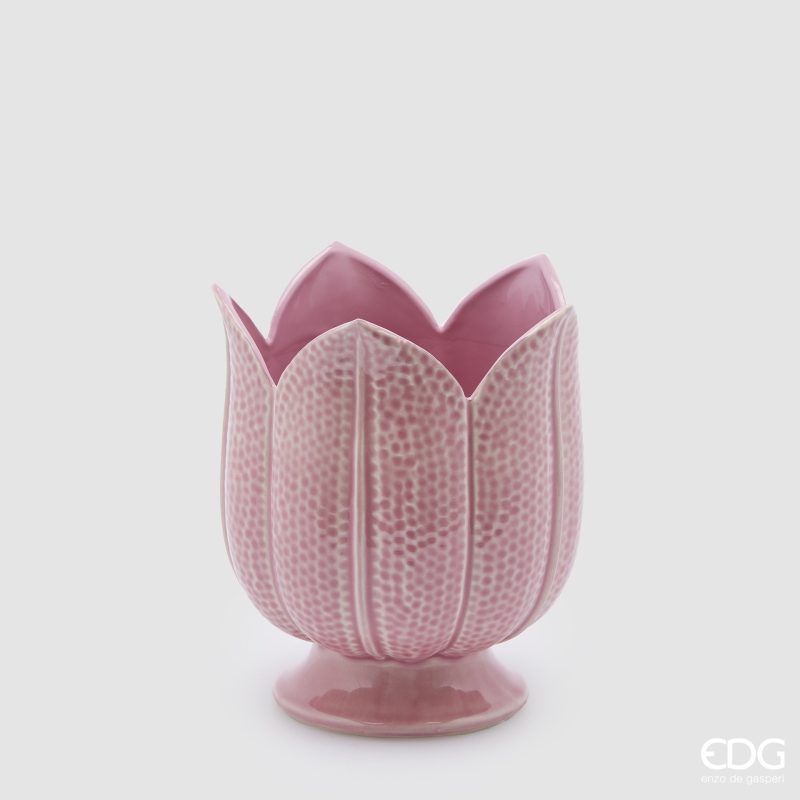 Vaso in Ceramica Freaky Tulip Rosa d.16 h.19 Edg
