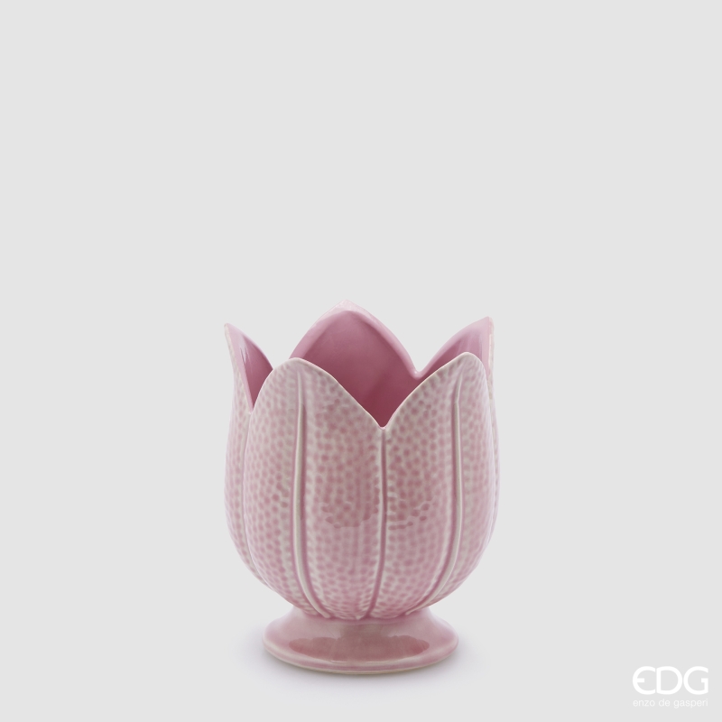 Vaso in Ceramica Freaky Tulip Rosa d.14 h.16 Edg