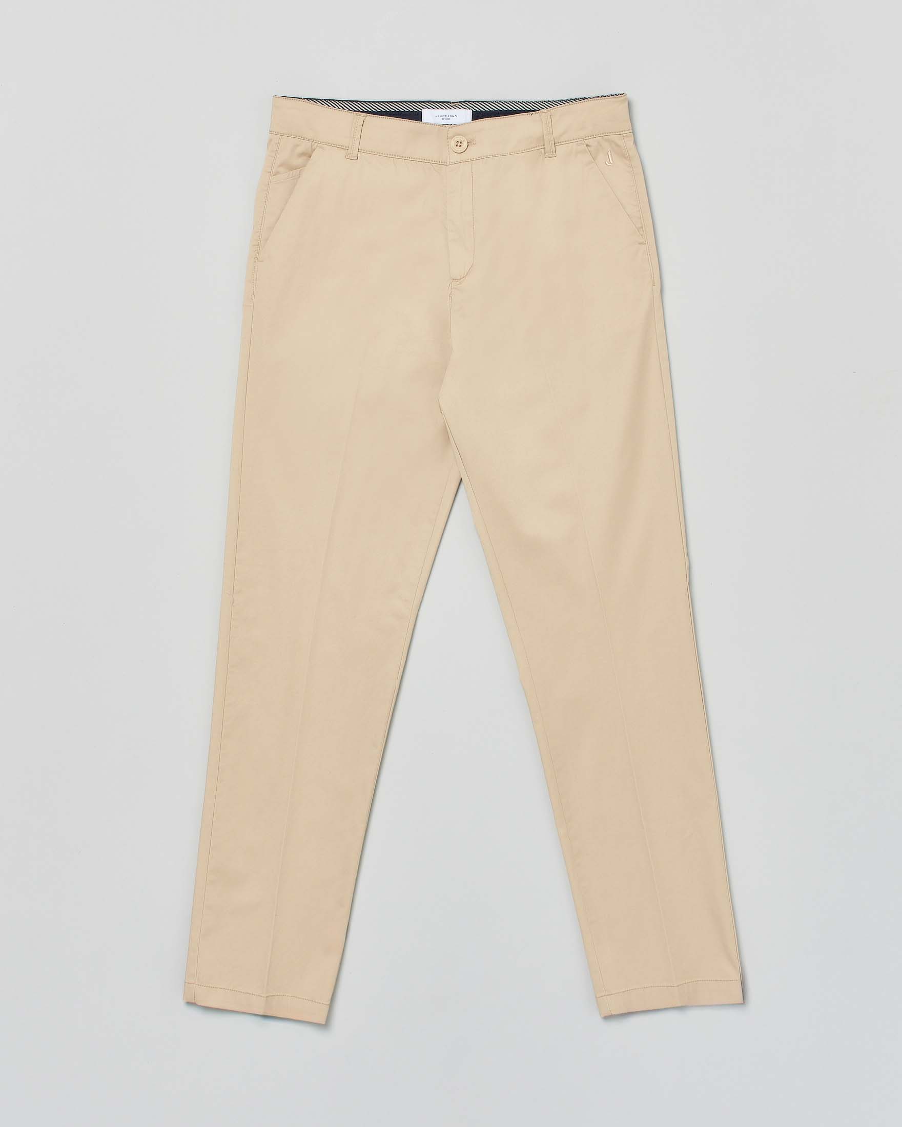 Pantalone Jeckerson Kids chino sabbia in gabardina di cotone stretch