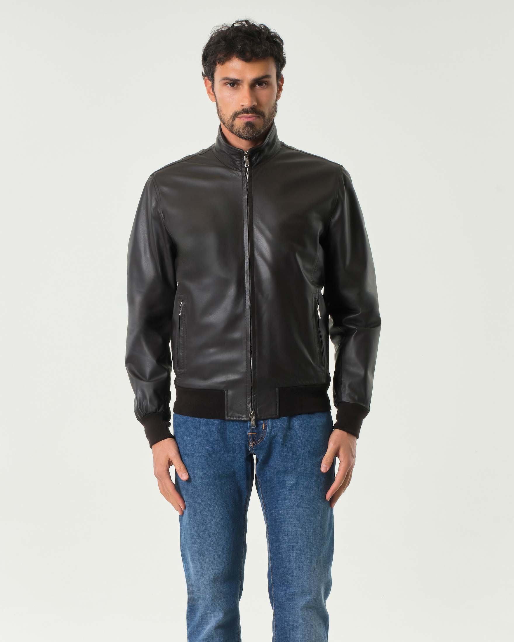 Bomber testa di moro in vera pelle