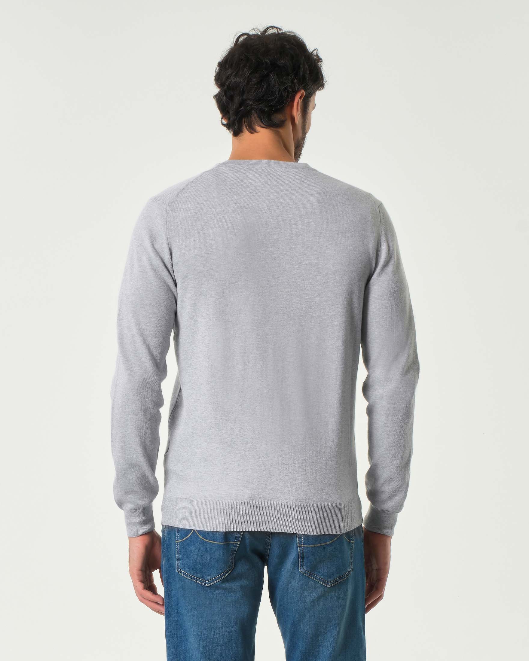 Cardigan grigio chiaro Pellizzari in puro cotone made in Italy