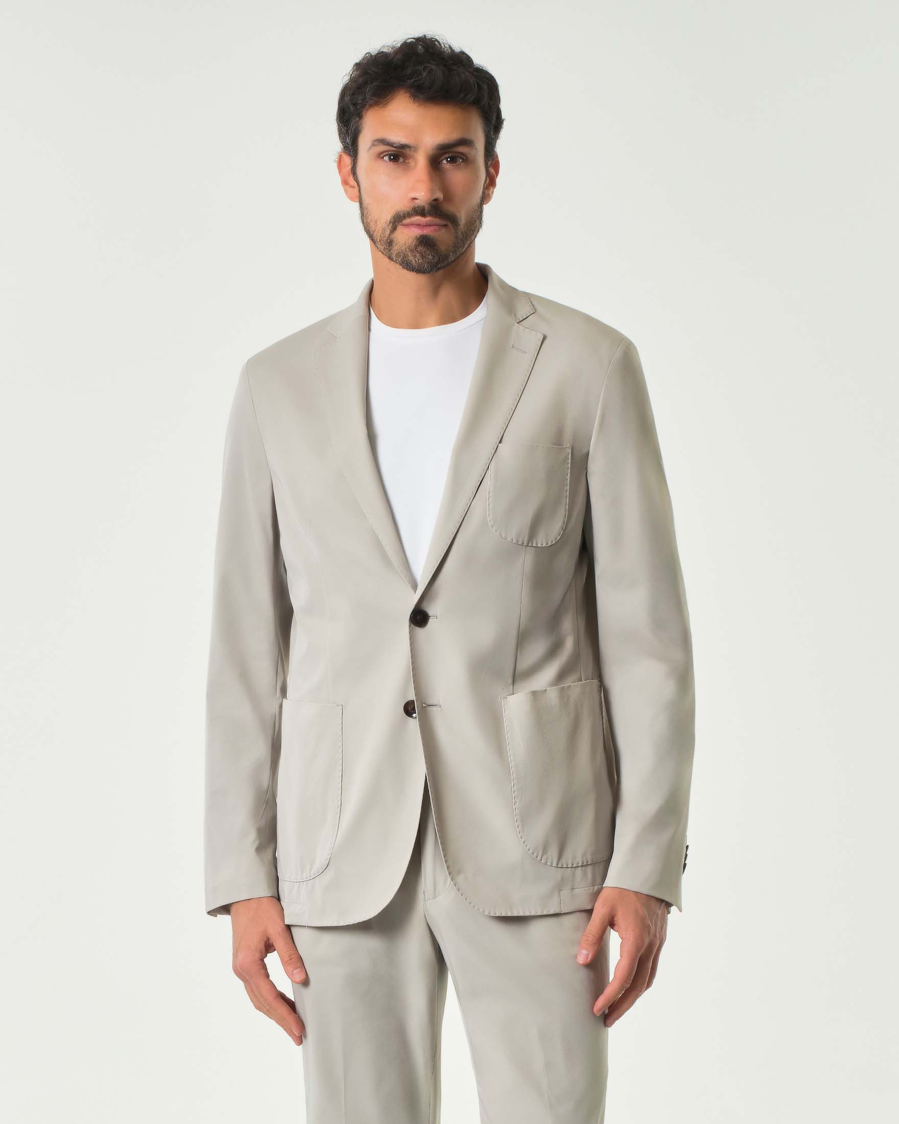 Blazer Paul Baker beige in tessuto tecnico stretch