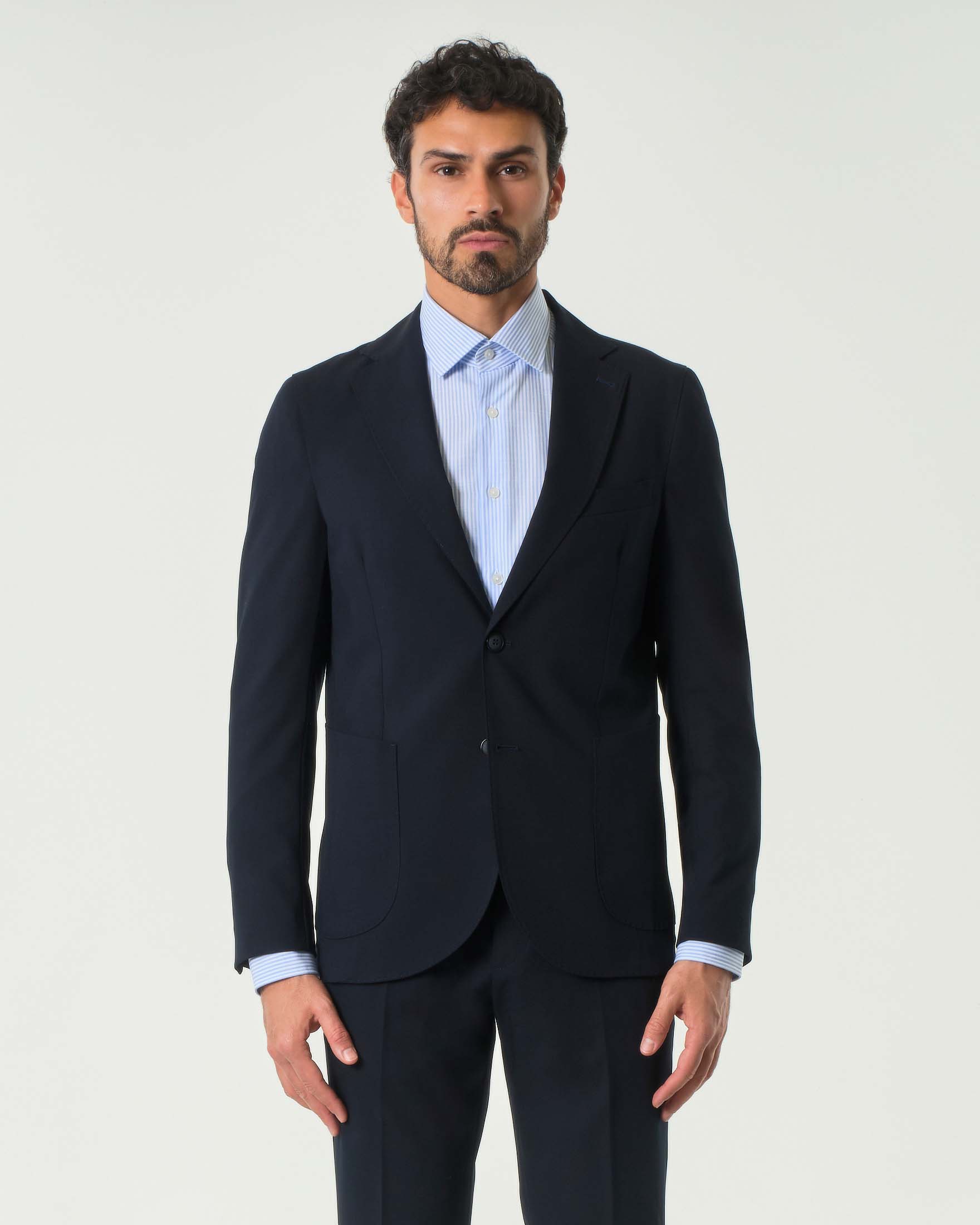 Abito blu in jersey di viscosa stretch