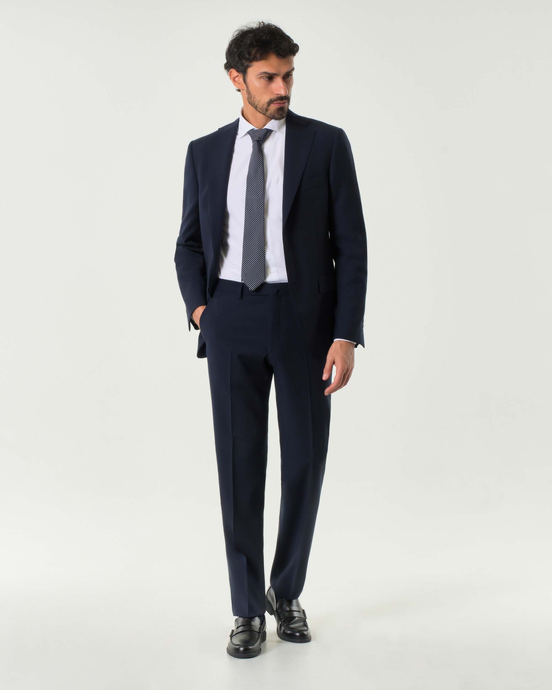 Abito Pellizzari drop7 blu notte in tela di pura lana