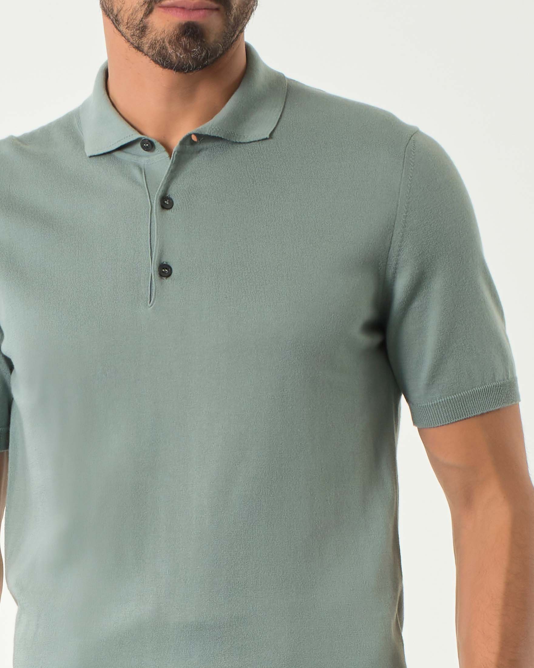Polo salvia Pellizzari in maglia di puro cotone image