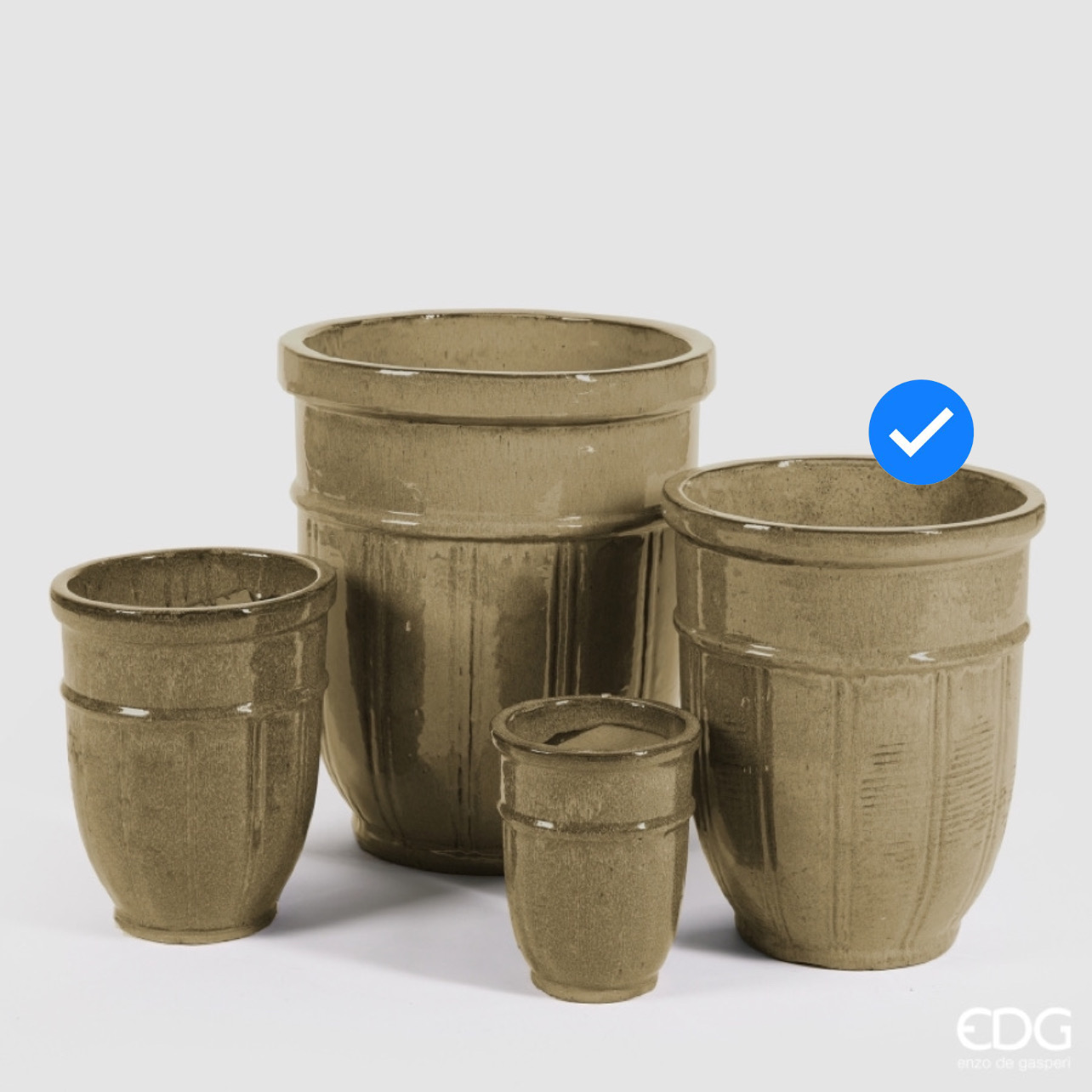 Vaso in Ceramica Glaze Coste Tortora S4 M3 d.35 h.41 Edg