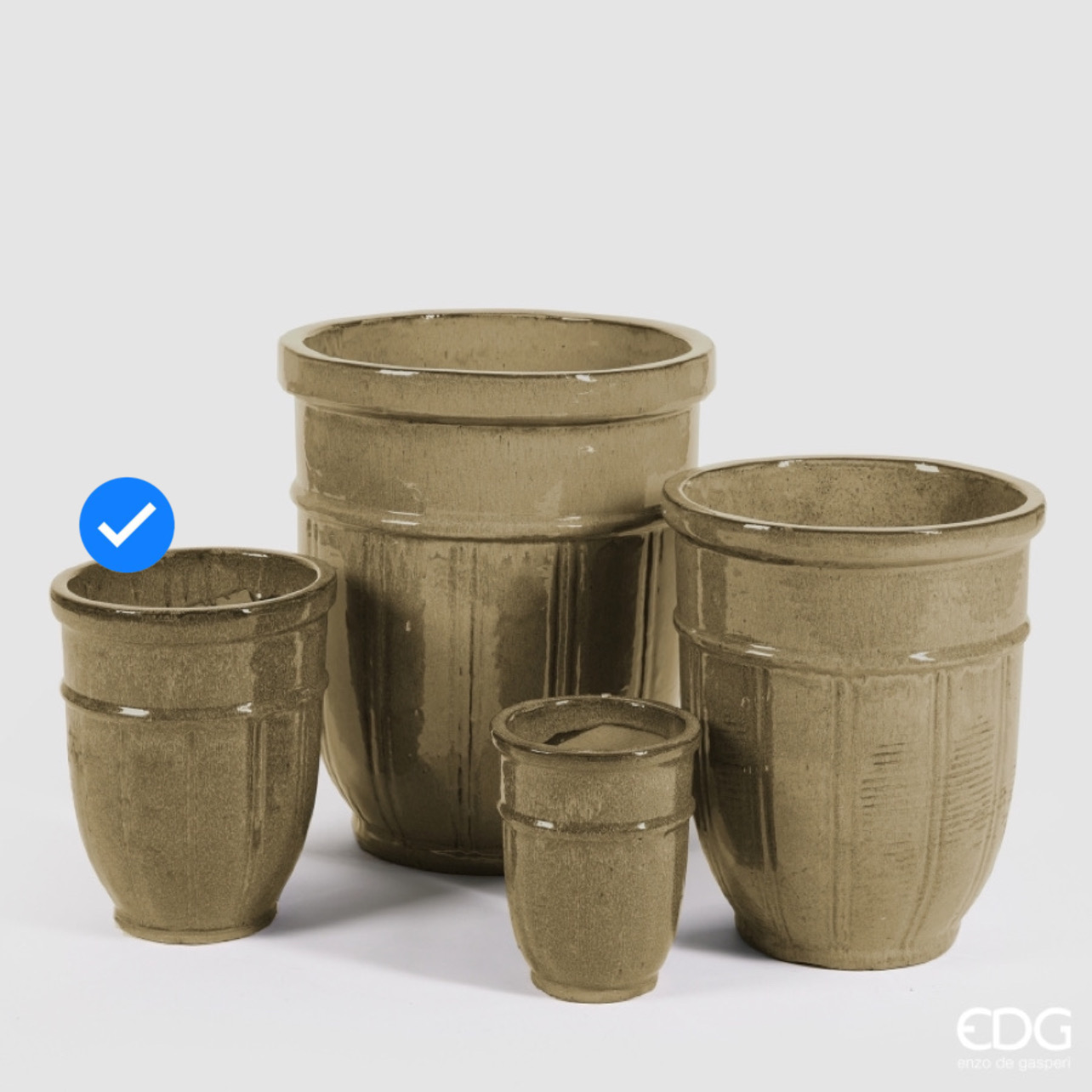 Vaso in Ceramica Glaze Coste Tortora S4 M2 d.27 h.32 Edg