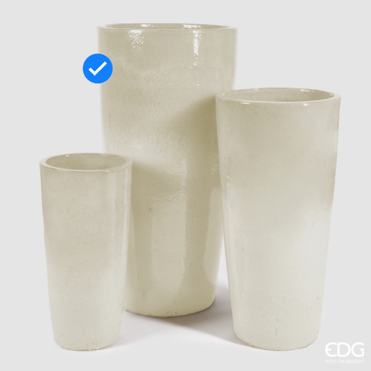 Vaso Glaze Rotondo Crema S3 M3 d.50 h.100 Edg (RITIRO IN NEGOZIO)