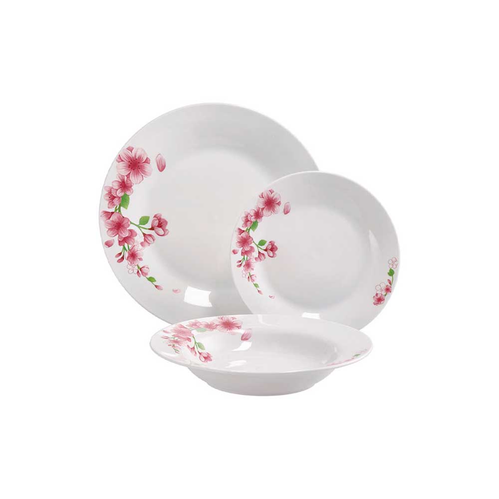 Ad trend Servizio 18 Piatti Decorazione Floreale In Porcellana