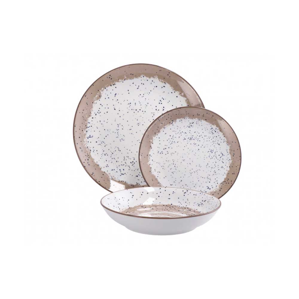 Ad Trend Servizio 18 Piatti In Ceramica Colore Tortora