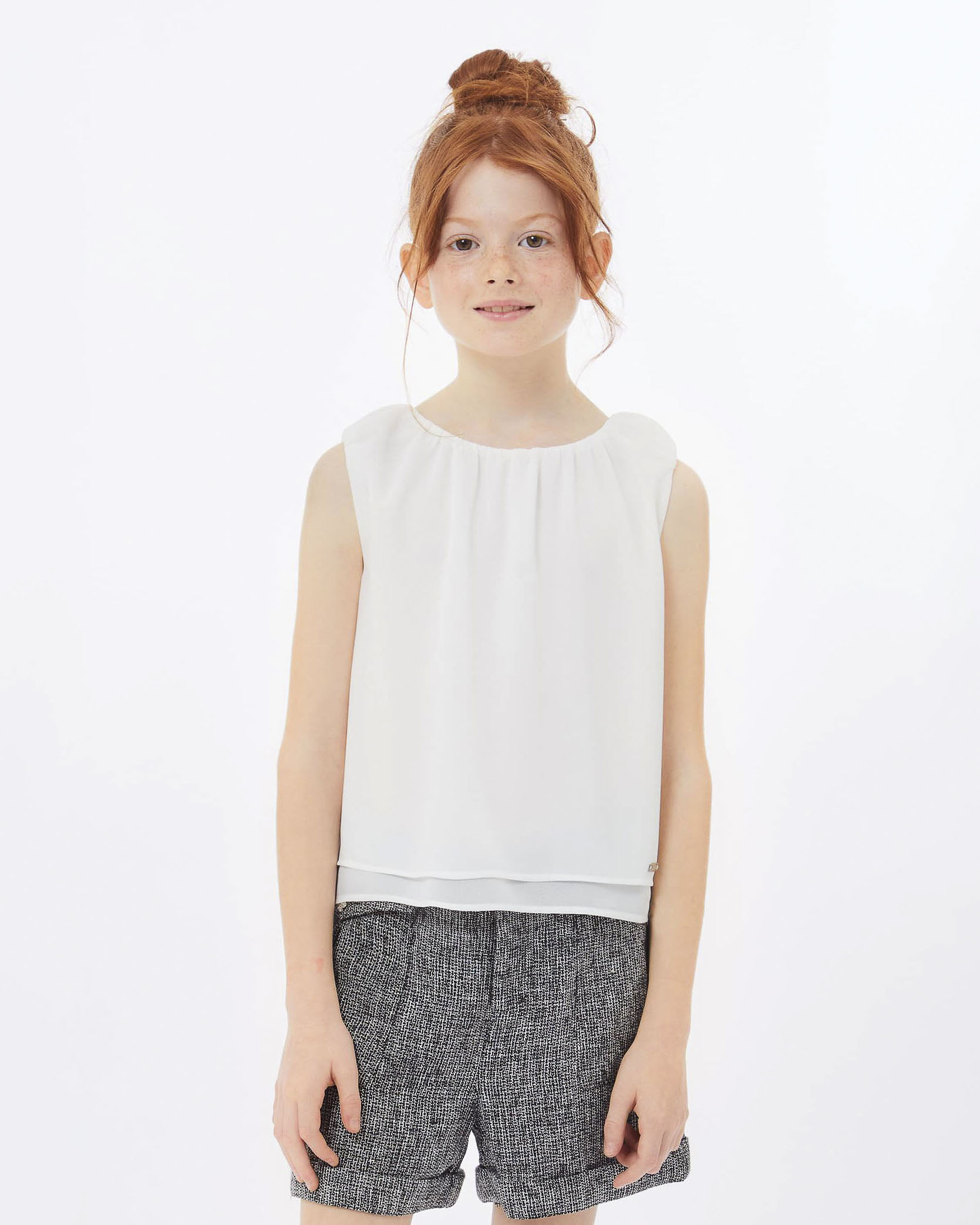 Blusa bianca Liu-Jo in crêpe senza maniche