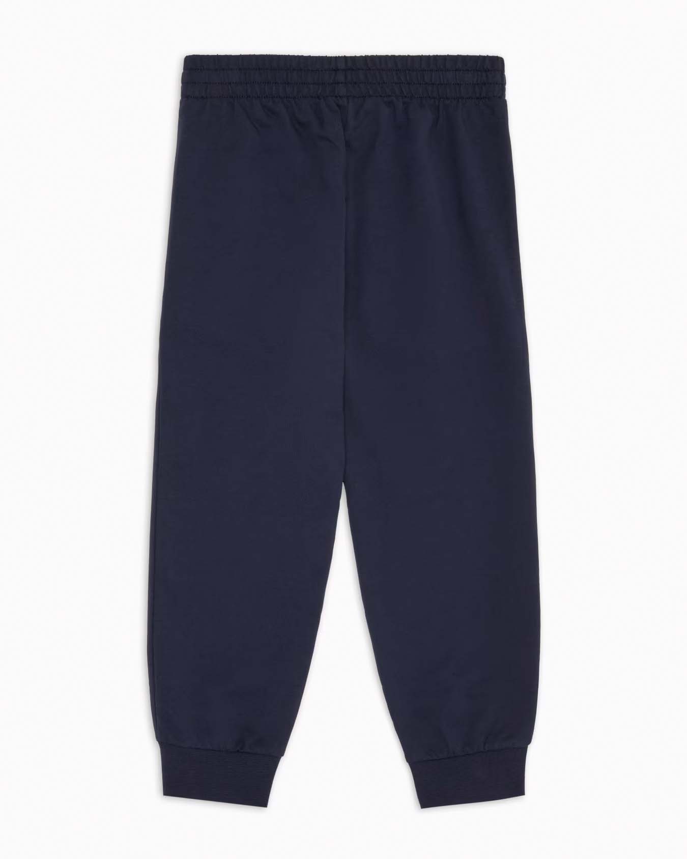 Pantalone EA7 jogger blu in felpa di cotone