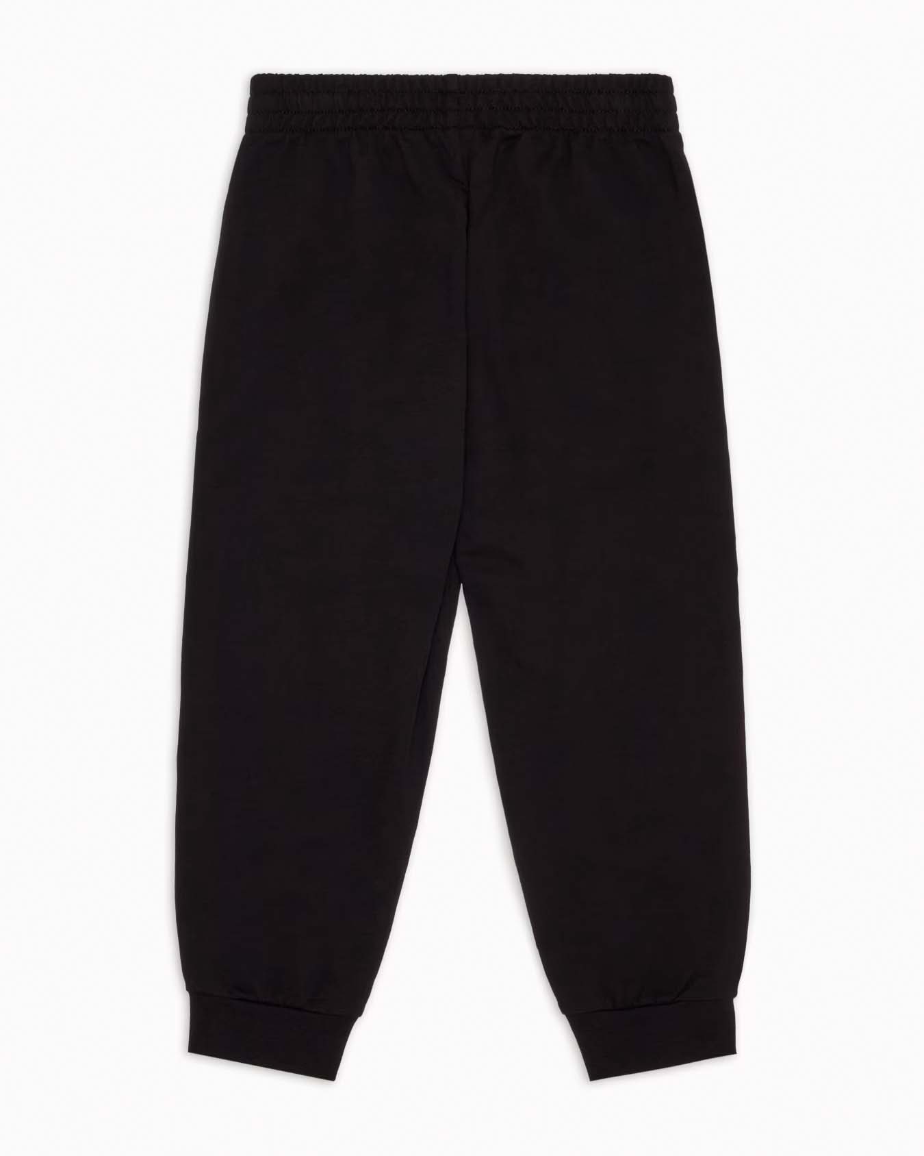 Pantalone EA7 jogger nero in felpa di cotone