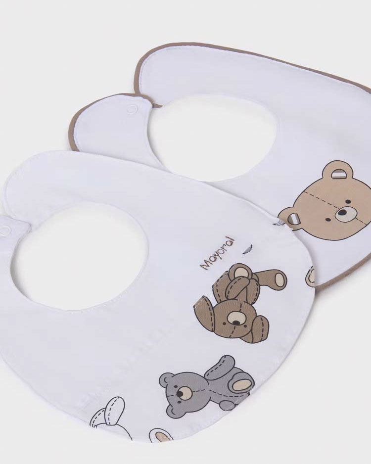 Set due bavaglini bianchi con orsetti image