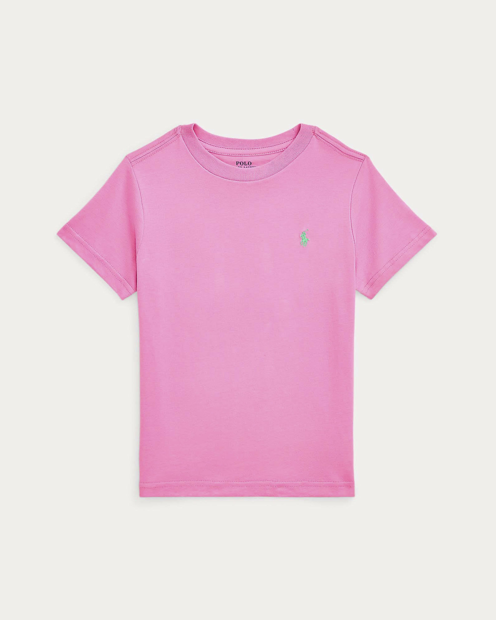 T-shirt Polo fucsia mezza manica con logo pony verde