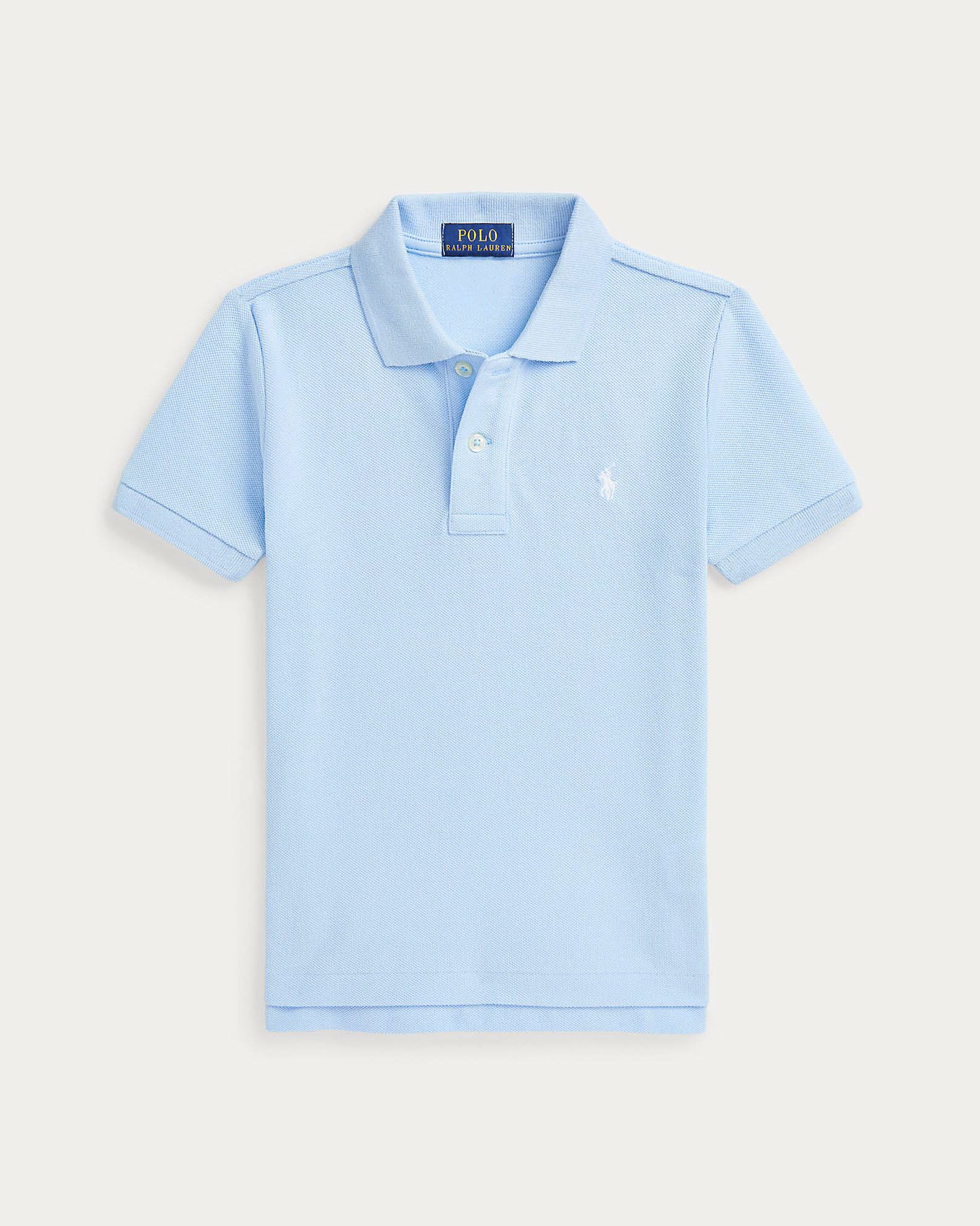 Polo azzurra mezza manica Polo in piquet di cotone con logo pony bianco