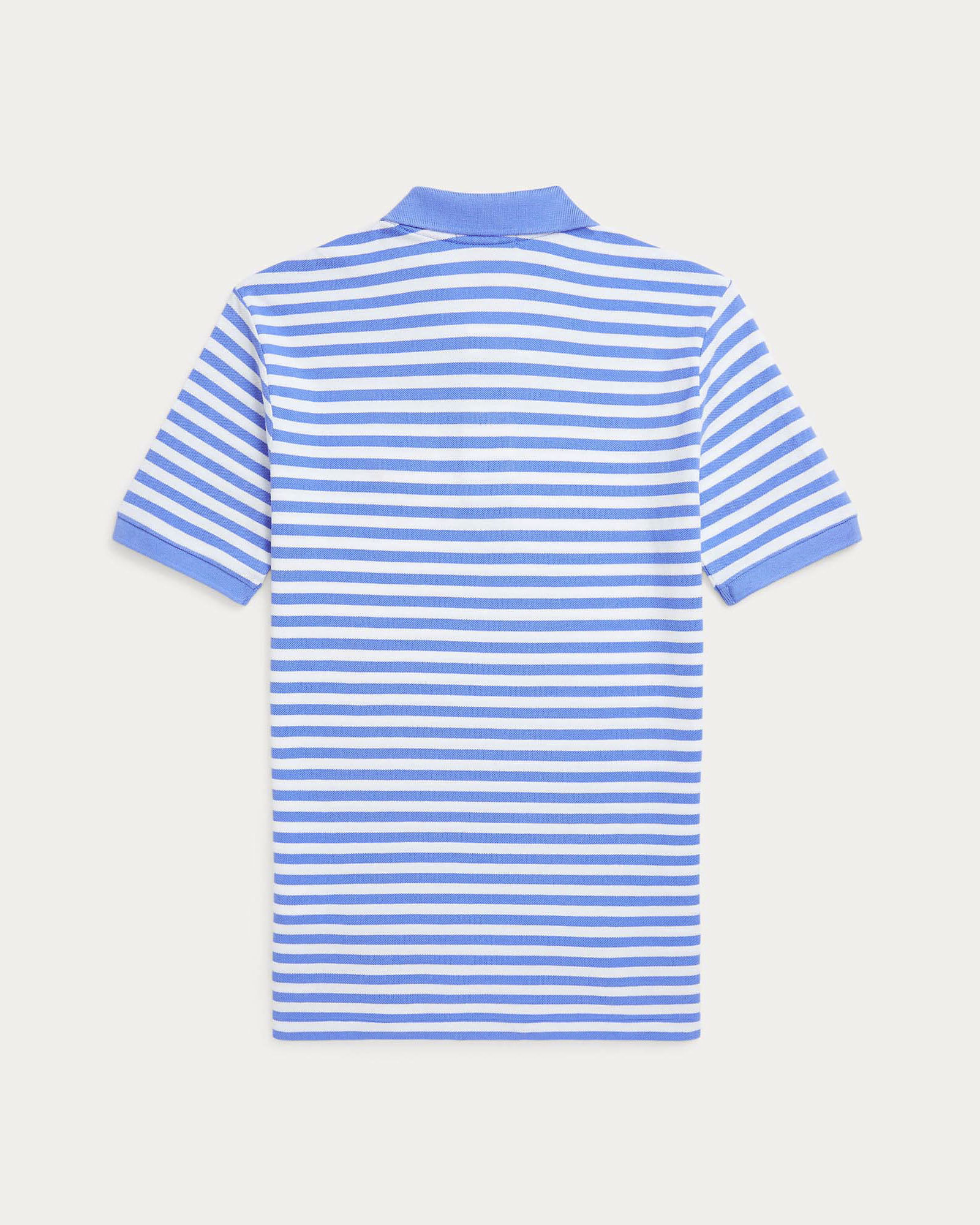 Polo mezza manica a righe azzurre e bianche Polo Ralph Lauren in piquet di cotone image