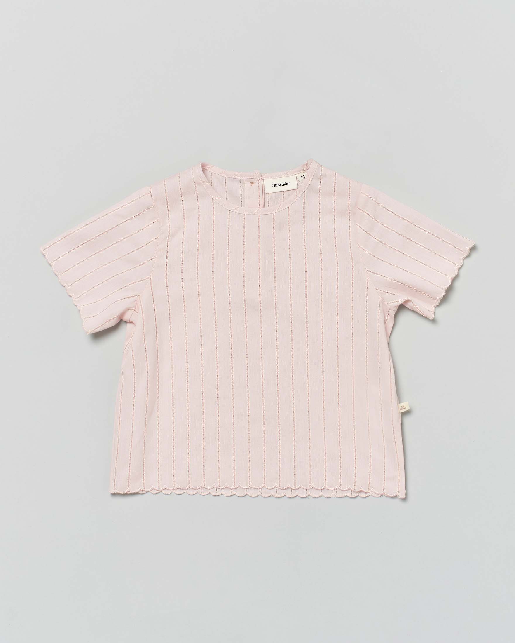 T-shirt rosa cipria Lil'Atelier in puro cotone devore'