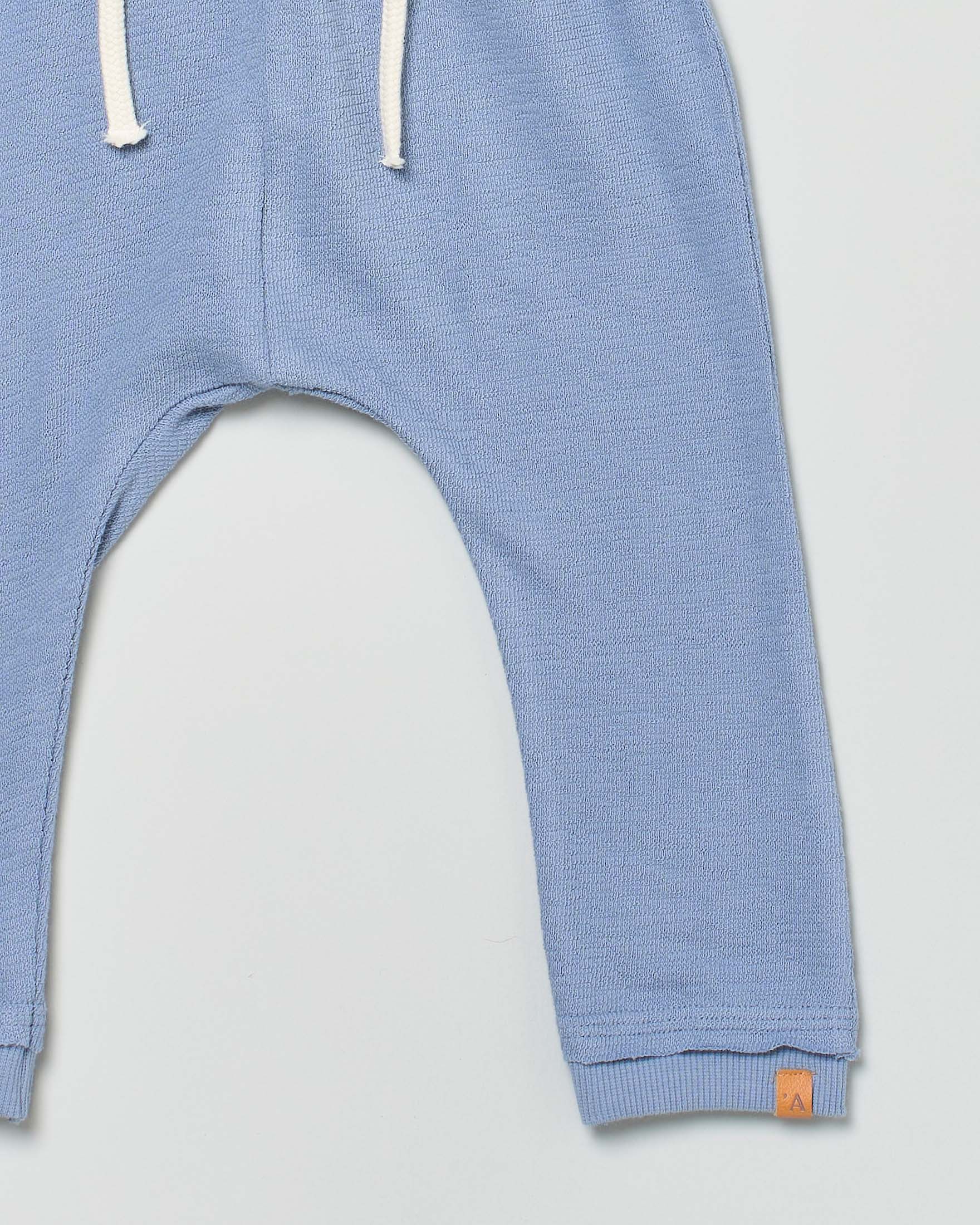 Pantalone Lil'Atelier color avio in felpa di puro cotone con cavallo basso image